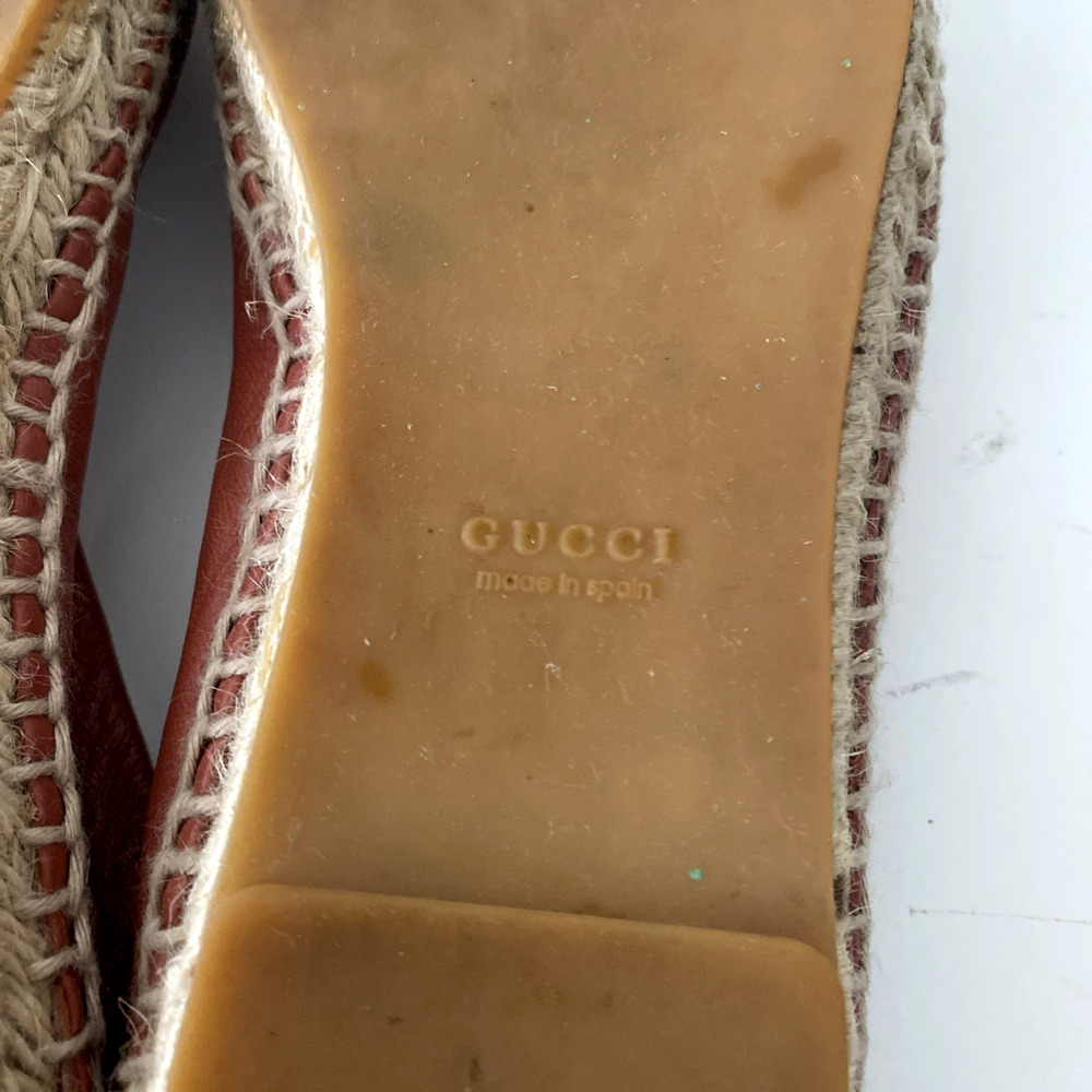 Gucci Horsebit Leather Espadrille Flat Silver-tone Buckle Round toe Slip On 39 - Picture 11 of 11